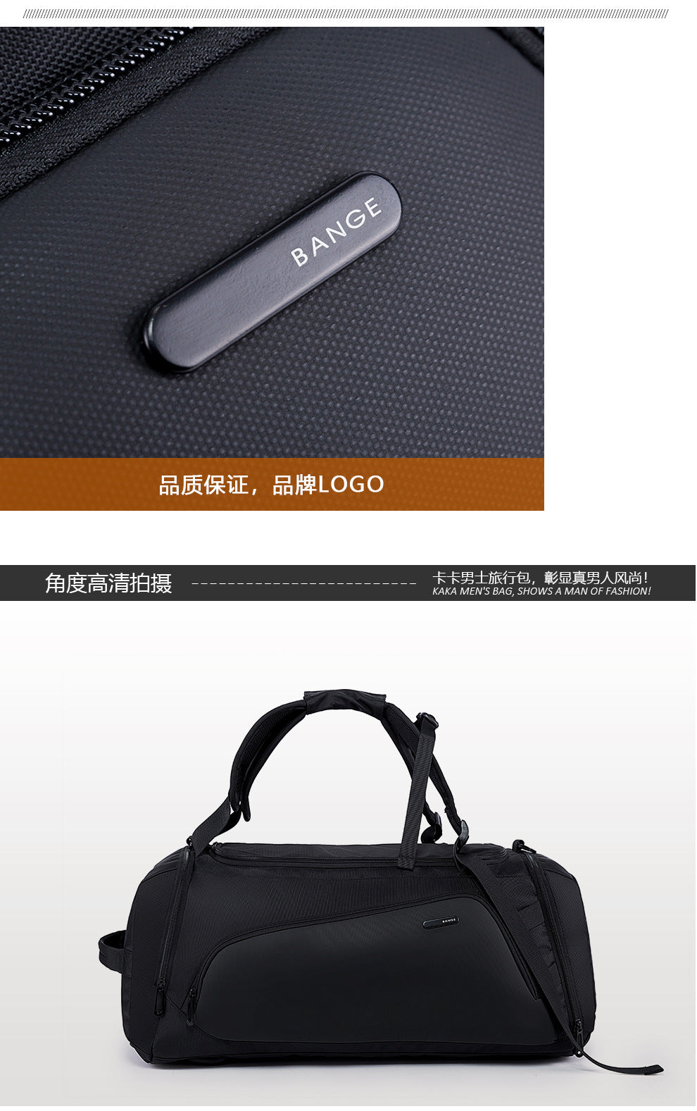 Mochila de Viagem Bange Unissex Impermeável - Mala Duffle Multifuncional