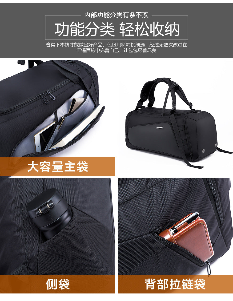 Mochila de Viagem Bange Unissex Impermeável - Mala Duffle Multifuncional