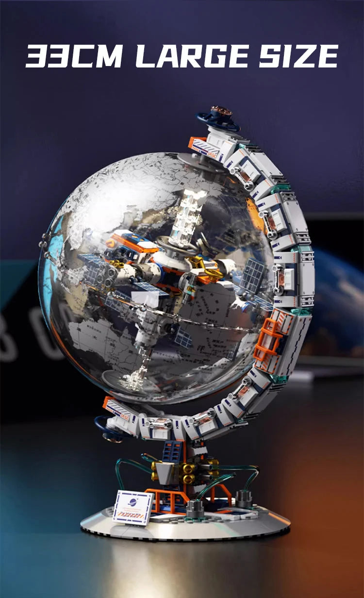 Blocos de Montar Estação Espacial Globo Transparente - Tecnologia Criativa