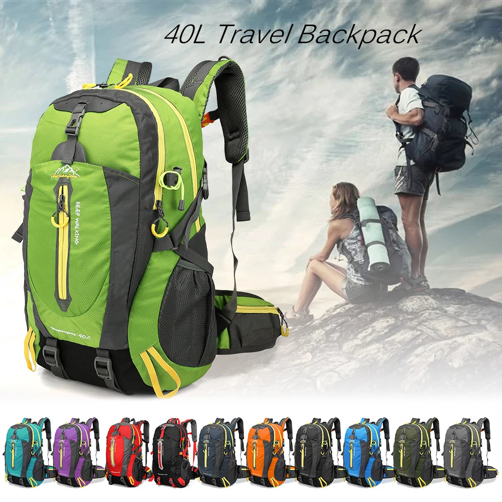 40l resistente à água mochila de viagem acampamento caminhadas portátil daypack trekking escalada sacos traseiros para homens mulheres caminhadas suprimentos