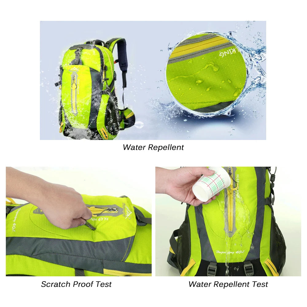 40l resistente à água mochila de viagem acampamento caminhadas portátil daypack trekking escalada sacos traseiros para homens mulheres caminhadas suprimentos
