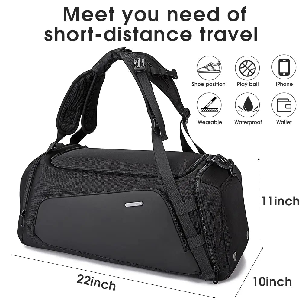 Mochila de Viagem Bange Unissex Impermeável - Mala Duffle Multifuncional