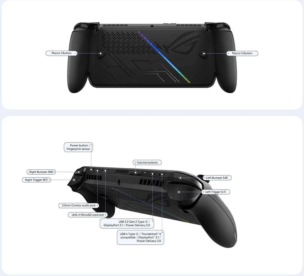 Console Portátil ROG Ally X 7" FHD 120Hz 500nits - Ryzen Z1 Extreme VRR