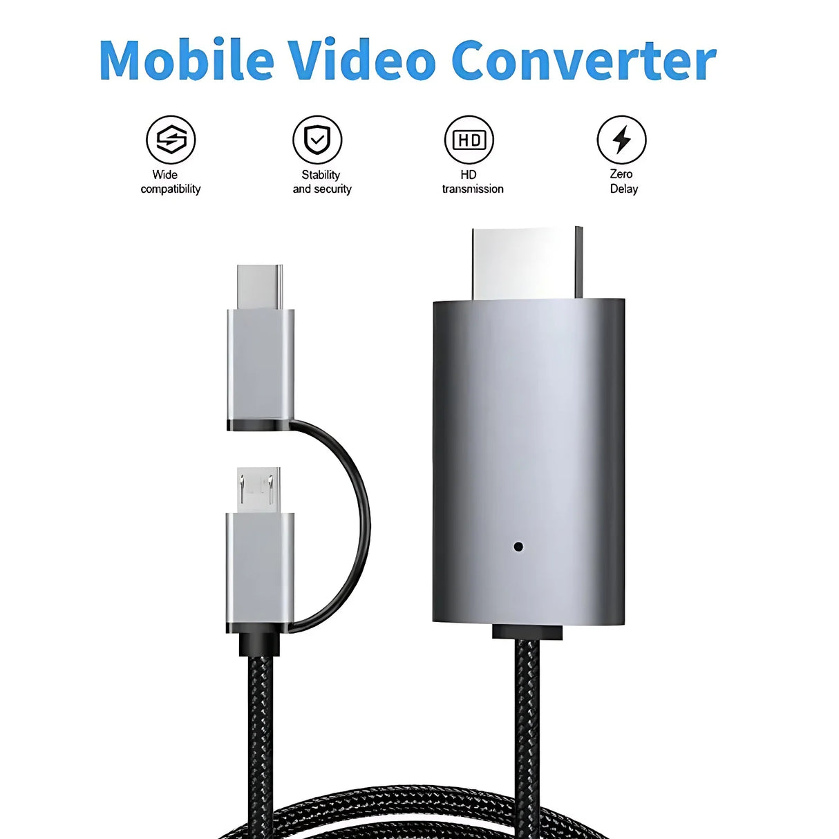 Cabo Adaptador HDMI para Celular e Tablet - Espelhamento de Tela HD