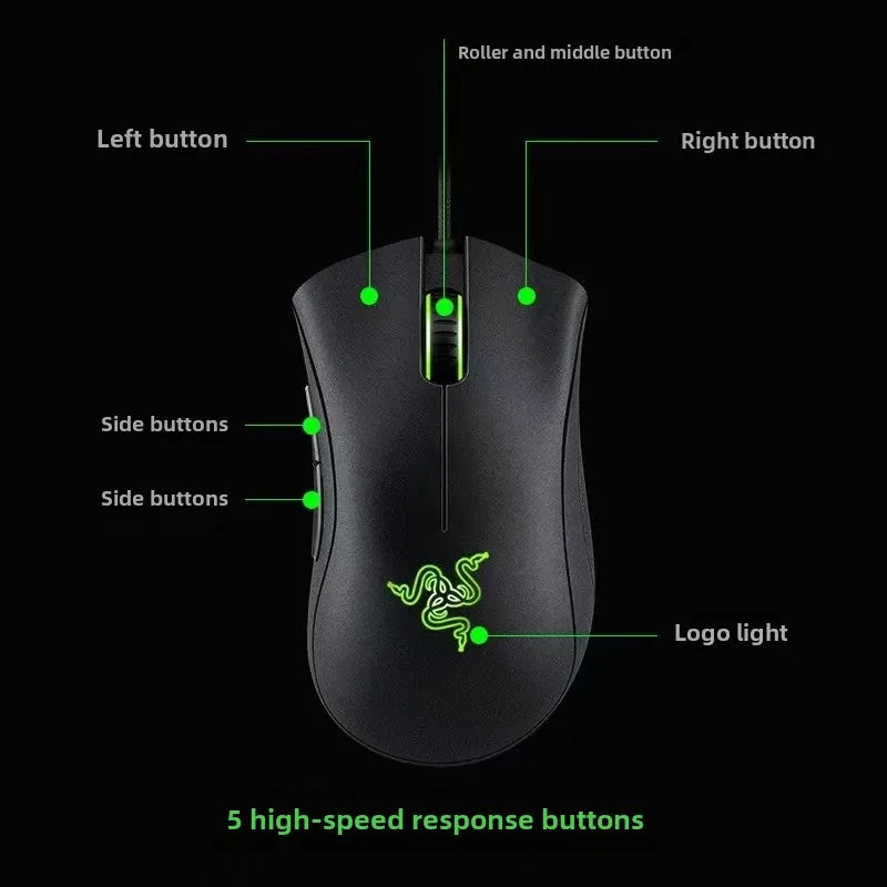 Mouse Gamer Razer Deathadder Essential 6400 DPI - Sensor Óptico