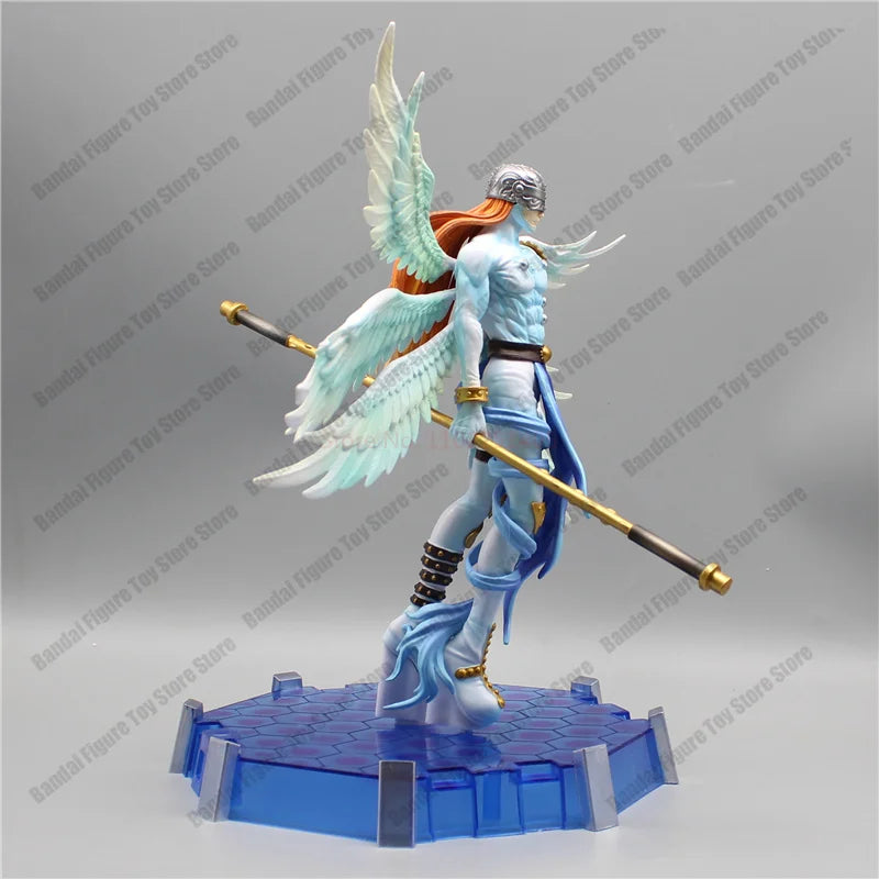 Action Figure Digimon Angewomon e Angemon 28cm - Estátua PVC com LED