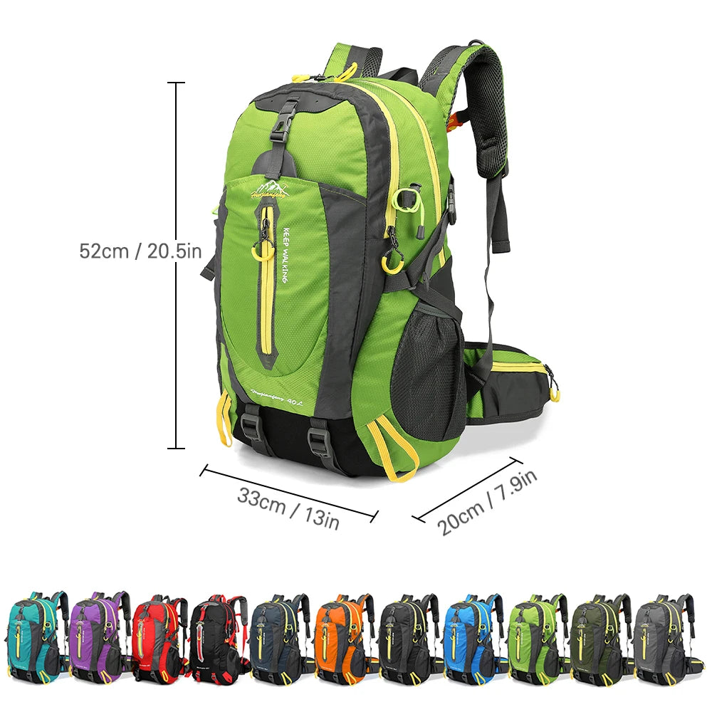 40l resistente à água mochila de viagem acampamento caminhadas portátil daypack trekking escalada sacos traseiros para homens mulheres caminhadas suprimentos
