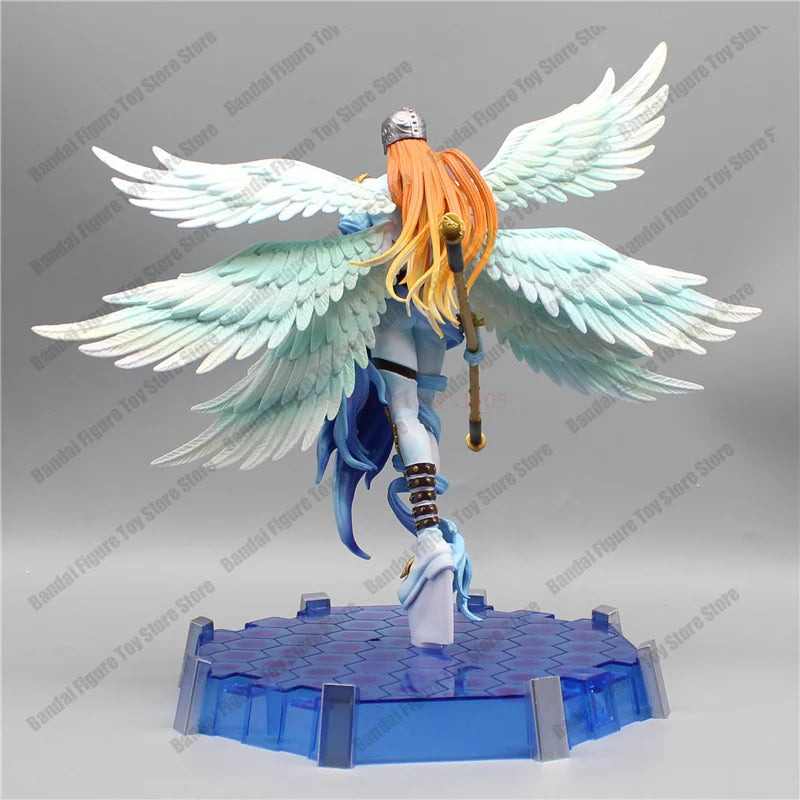 Action Figure Digimon Angewomon e Angemon 28cm - Estátua PVC com LED