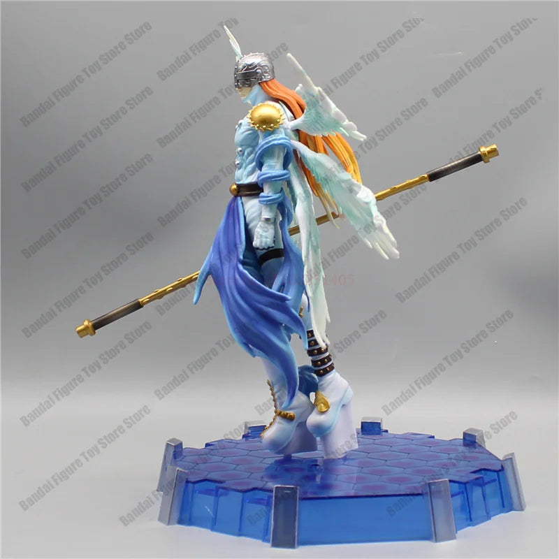 Action Figure Digimon Angewomon e Angemon 28cm - Estátua PVC com LED
