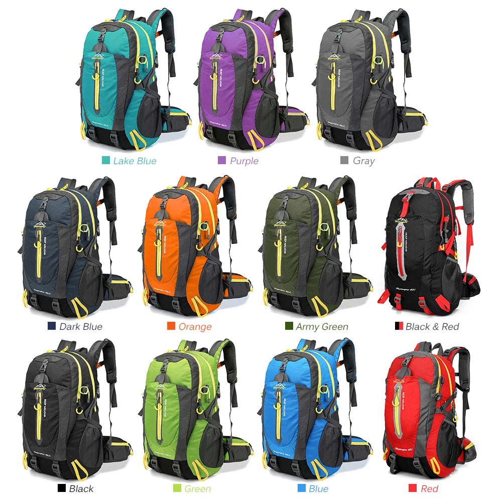 40l resistente à água mochila de viagem acampamento caminhadas portátil daypack trekking escalada sacos traseiros para homens mulheres caminhadas suprimentos