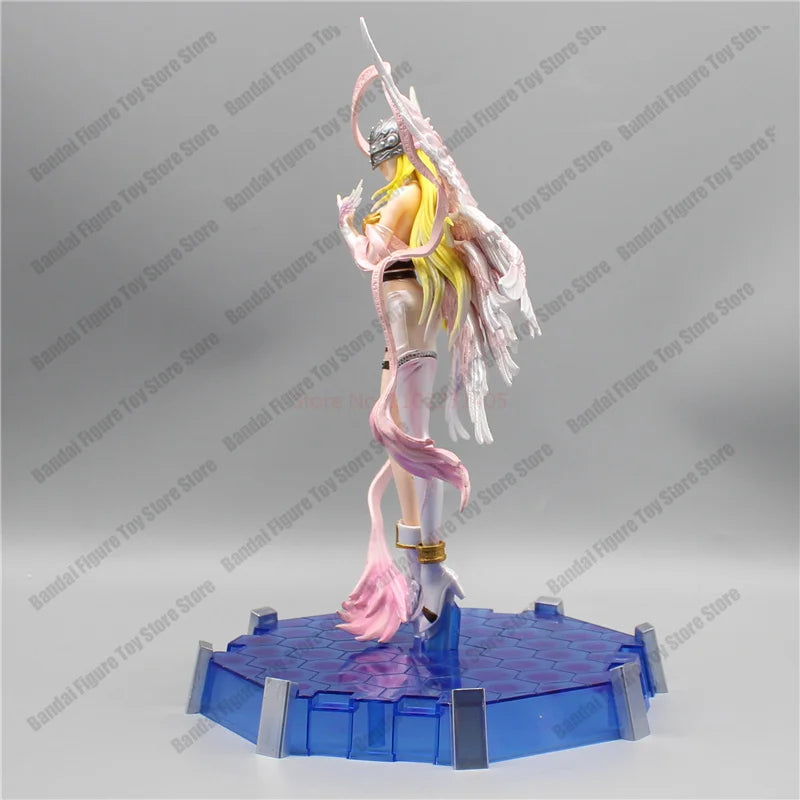Action Figure Digimon Angewomon e Angemon 28cm - Estátua PVC com LED