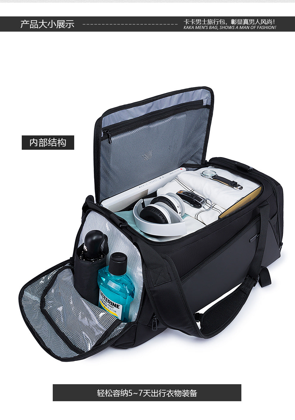 Mochila de Viagem Bange Unissex Impermeável - Mala Duffle Multifuncional