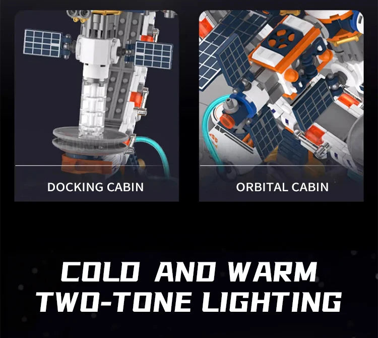 Blocos de Montar Estação Espacial Globo Transparente - Tecnologia Criativa