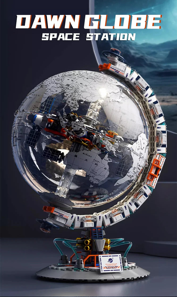 Blocos de Montar Estação Espacial Globo Transparente - Tecnologia Criativa