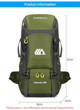 Mochila de Viagem e Trilha 50L Impermeável - Grande Capacidade para Montanhismo