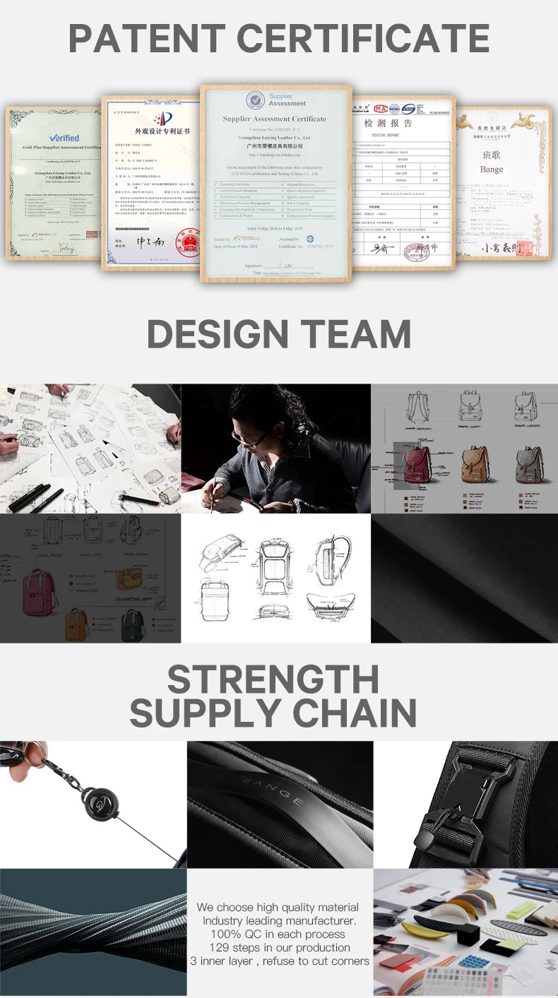 Mochila de Viagem Bange Unissex Impermeável - Mala Duffle Multifuncional