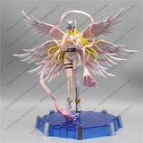 Action Figure Digimon Angewomon e Angemon 28cm - Estátua PVC com LED