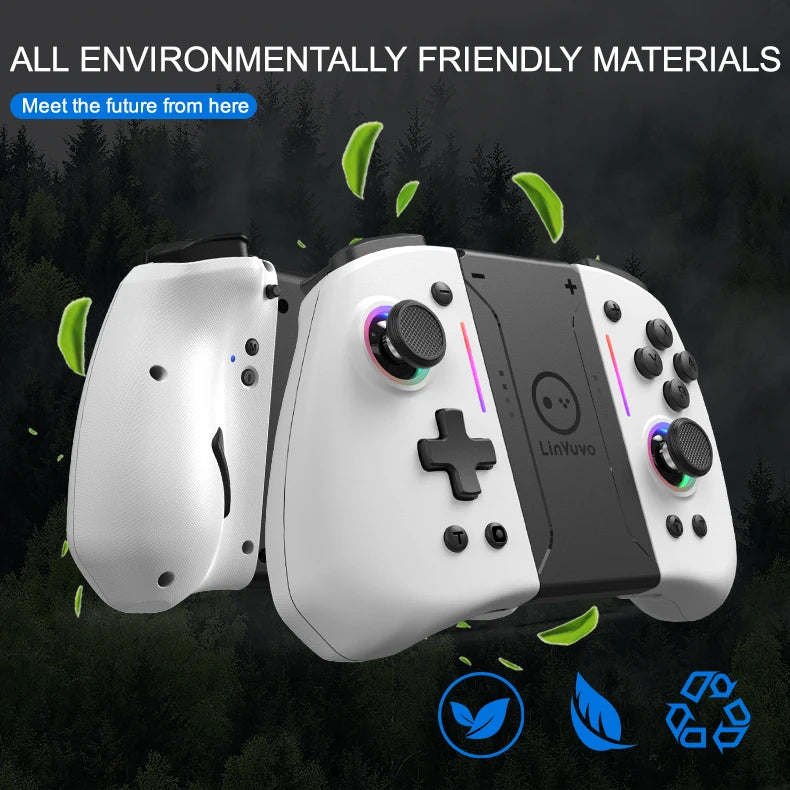 Controle Joy-Pad LinYuvo KS42 para Switch/OLED - Luz RGB e Turbo