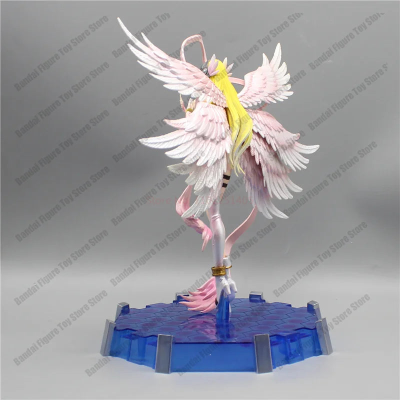 Action Figure Digimon Angewomon e Angemon 28cm - Estátua PVC com LED