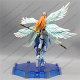 Action Figure Digimon Angewomon e Angemon 28cm - Estátua PVC com LED