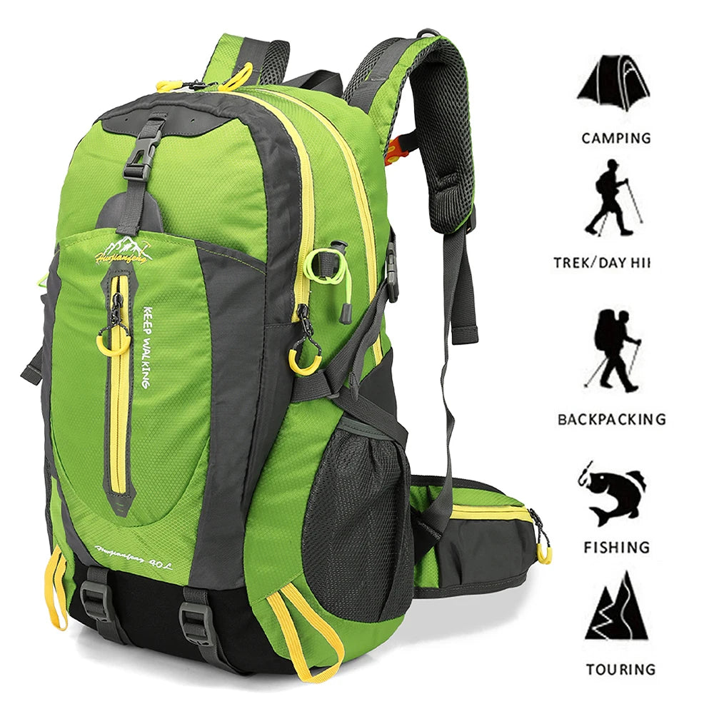 40l resistente à água mochila de viagem acampamento caminhadas portátil daypack trekking escalada sacos traseiros para homens mulheres caminhadas suprimentos