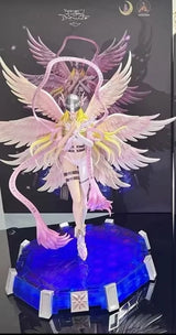 Action Figure Digimon Angewomon e Angemon 28cm - Estátua PVC com LED