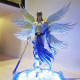 Action Figure Digimon Angewomon e Angemon 28cm - Estátua PVC com LED