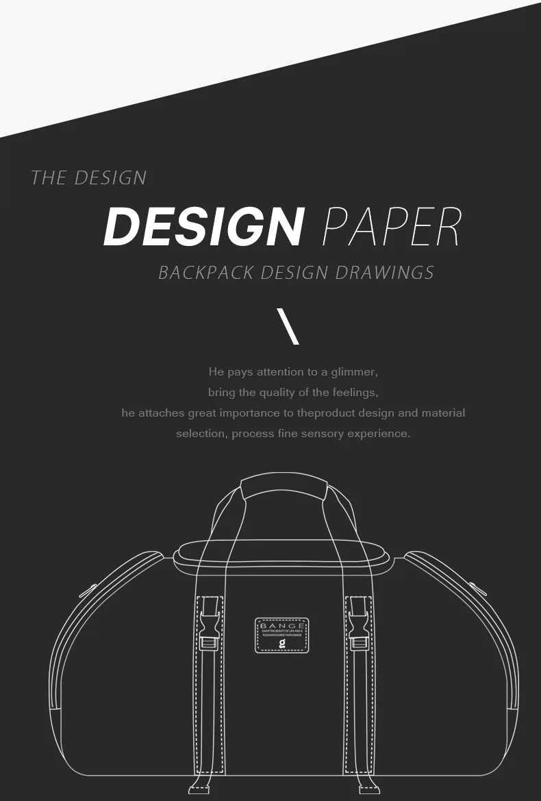 Mala de Viagem Bange Multifuncional Impermeável - Mochila de Ginásio e Bagagem