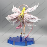Action Figure Digimon Angewomon e Angemon 28cm - Estátua PVC com LED
