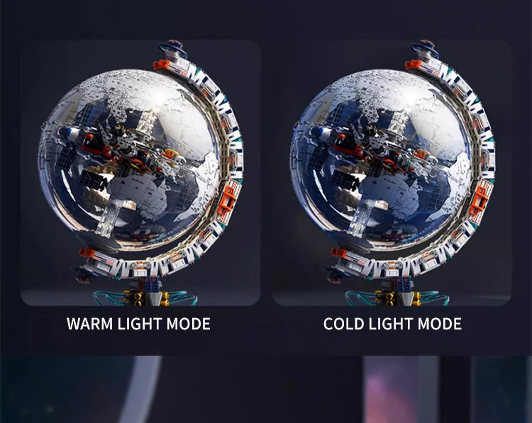 Blocos de Montar Estação Espacial Globo Transparente - Tecnologia Criativa