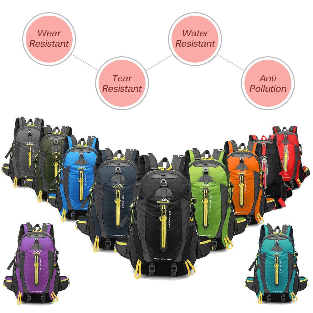 40l resistente à água mochila de viagem acampamento caminhadas portátil daypack trekking escalada sacos traseiros para homens mulheres caminhadas suprimentos