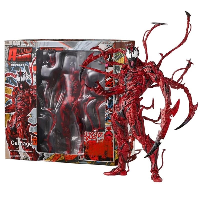 Action Figure Carnificina e Venom Amazing Yamaguchi - Articulado com Troca de Face