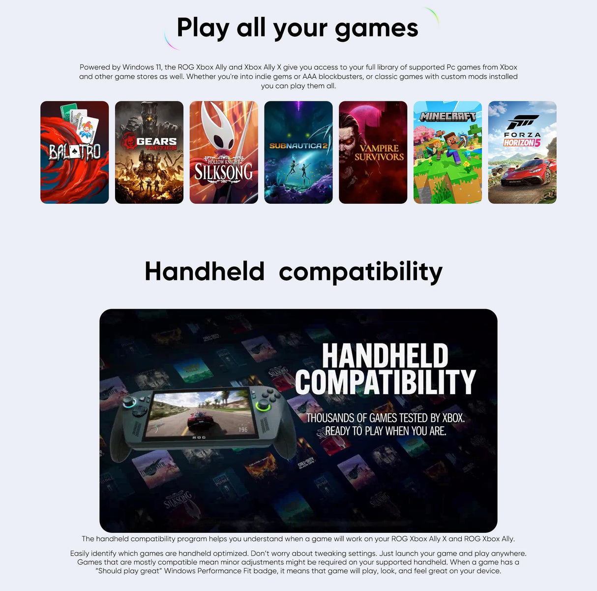 Console Portátil ROG Ally X 7" FHD 120Hz 500nits - Ryzen Z1 Extreme VRR